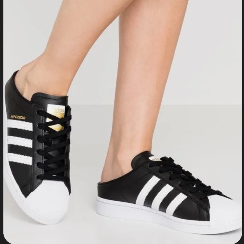 NWT Adidas Originals Superstar Mule Black White FX0528